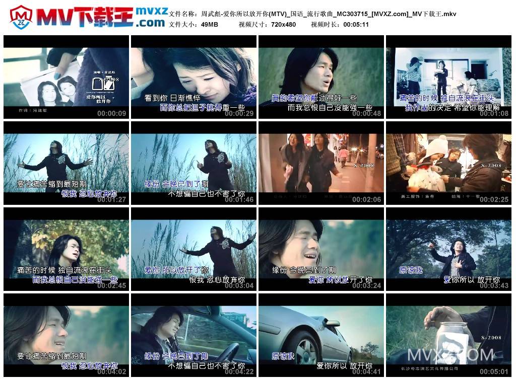 周武彪-爱你所以放开你(MTV)_国语_流行歌曲_MC303715